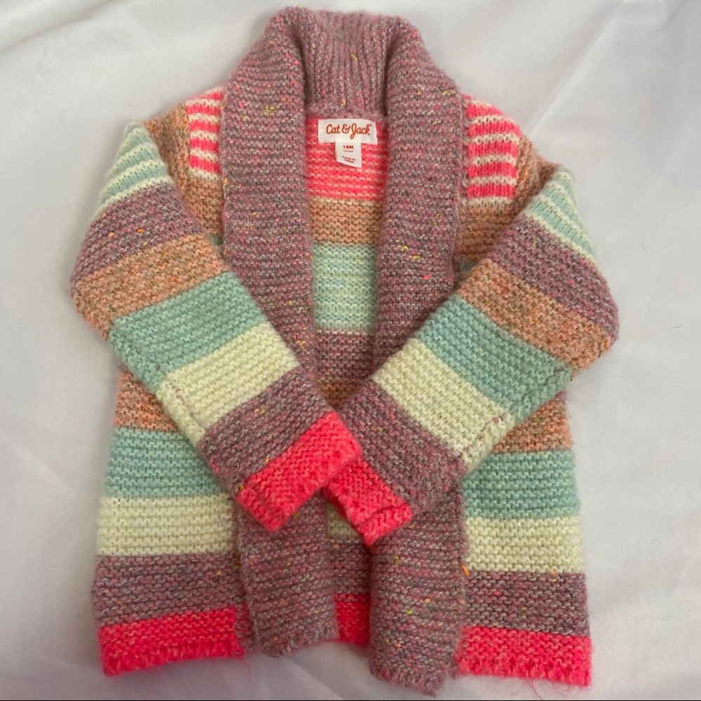 Cat & Jack Striped Cardigan Style Sweater size 18M - Picture 1 of 4